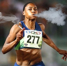 marion jones smoking