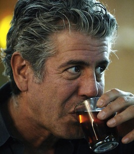 Anthony Bourdain eschews heroin and cocaine, but still drinks. The reality TV chef says he's "a very unusual case."