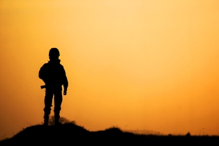 soldier sunset
