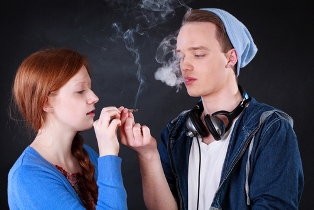teens smoking dope