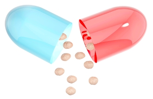 A capsule opening with gears flowing out and into a profile of a head.