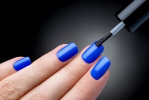 blue nail polish