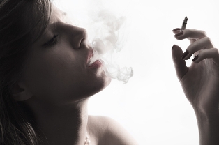 woman smoking pot