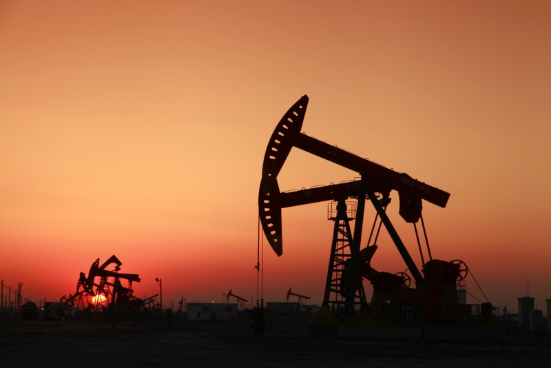 oil derrick sunset