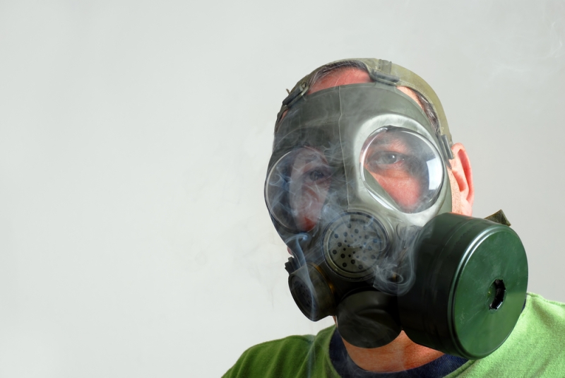 gas mask smoke