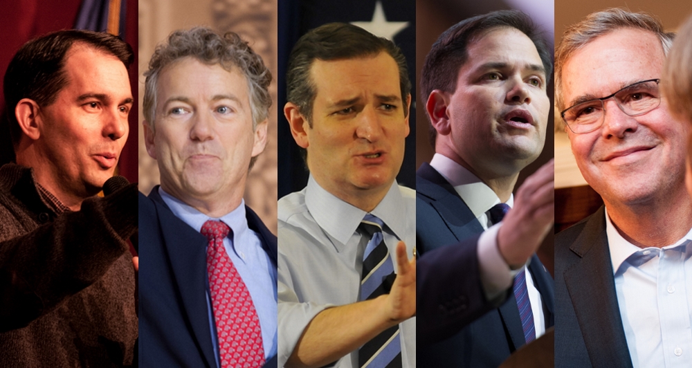 Scott Walker, Rand Paul, Ted Cruz, Marco Rubio, Jeb Bush