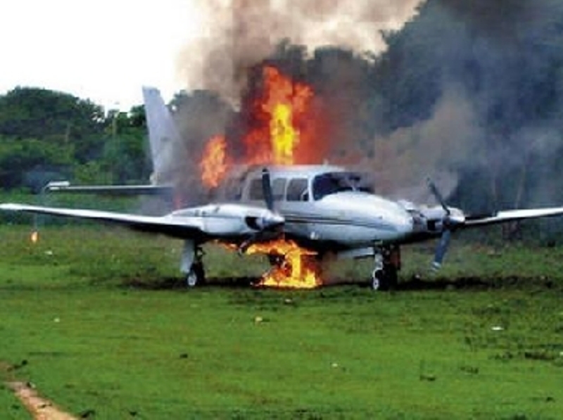 drug plane fire