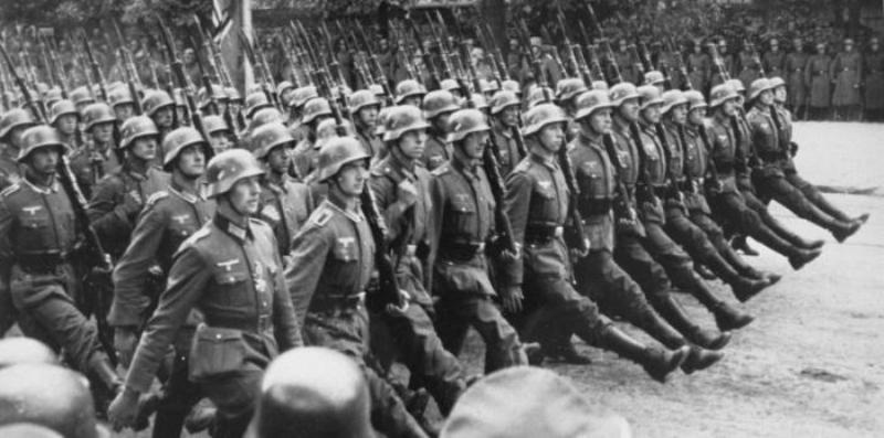 Nazi soldiers marching