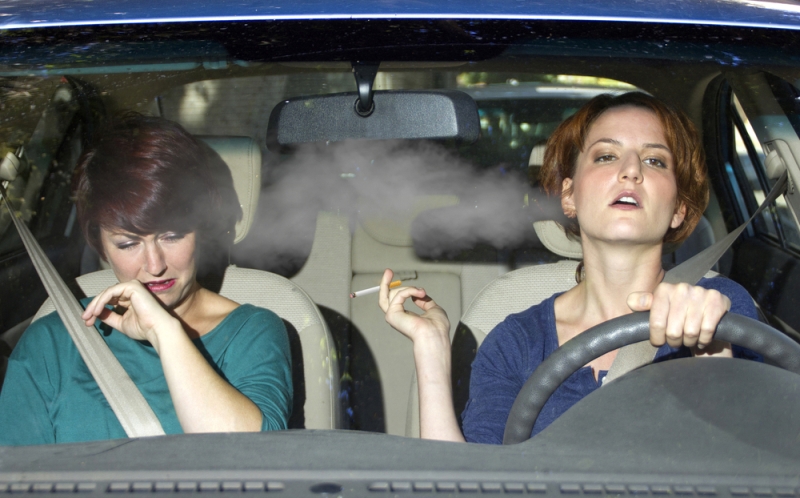 two women second hand smoke