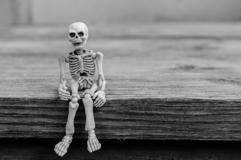 skeleton sitting