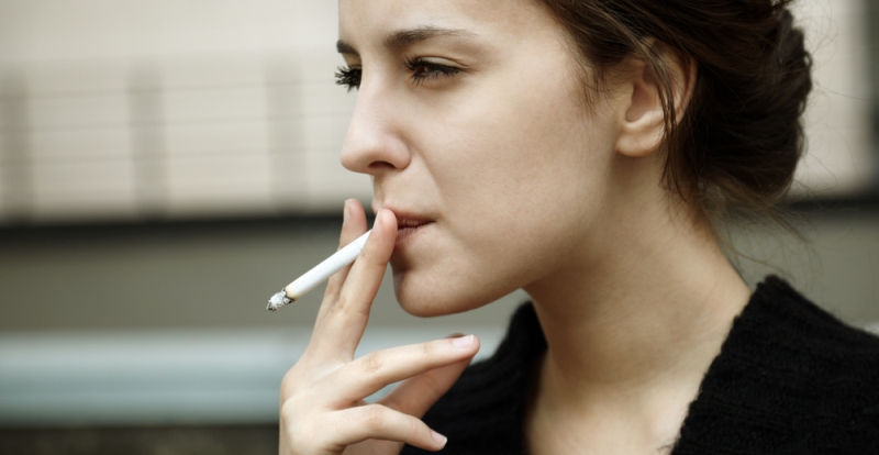 woman smoking cig