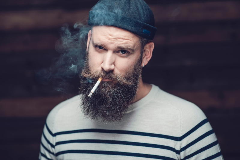bearded smoker