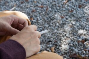 close up hands smoking
