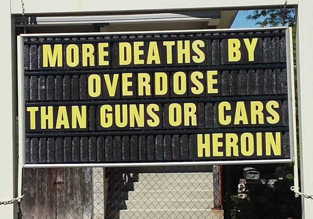Gas Station Owner's Heroin Addiction Awareness Signs Go Viral