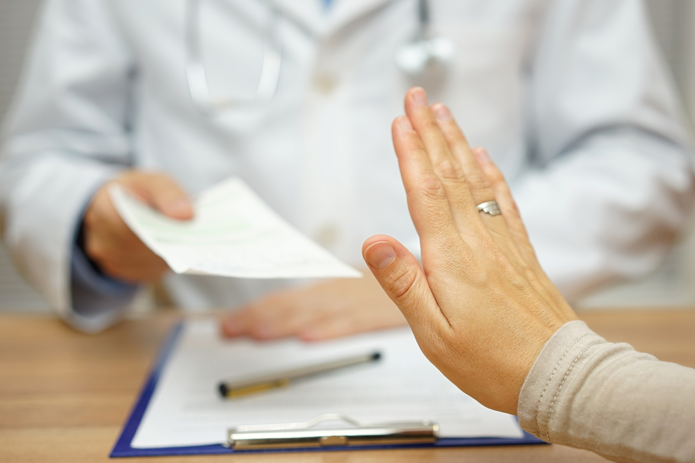 Patient refusing medical prescription.