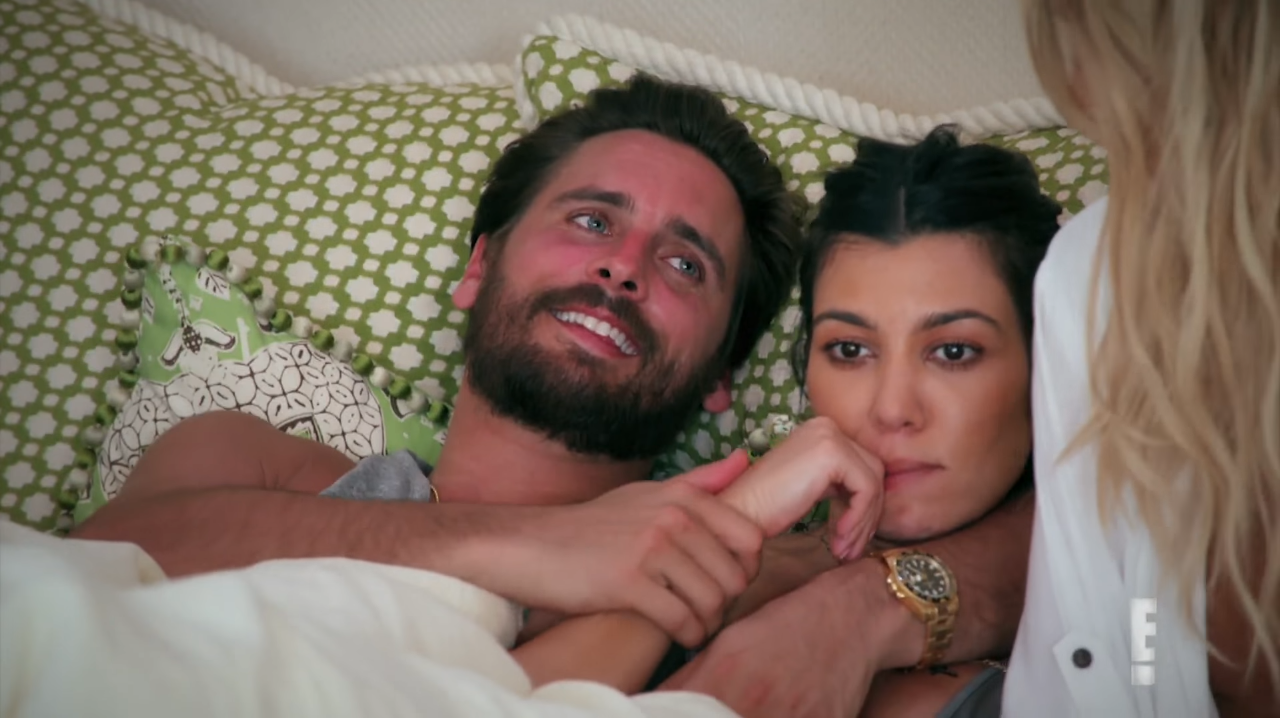 Scott Disick and Kourtney Kardashian in the Keeping Up With the Kardashians teaser.