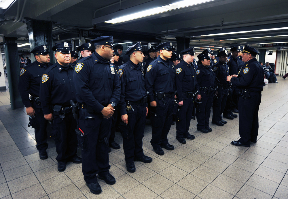 A brigade of New York policemen.