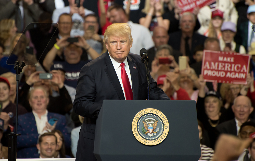 Donald Trump at a rally in March of 2017