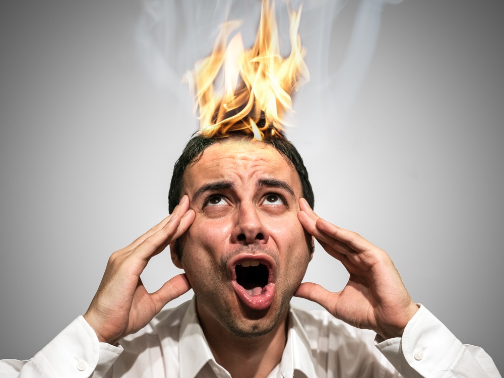 A man unable to handle his volatile thoughts.