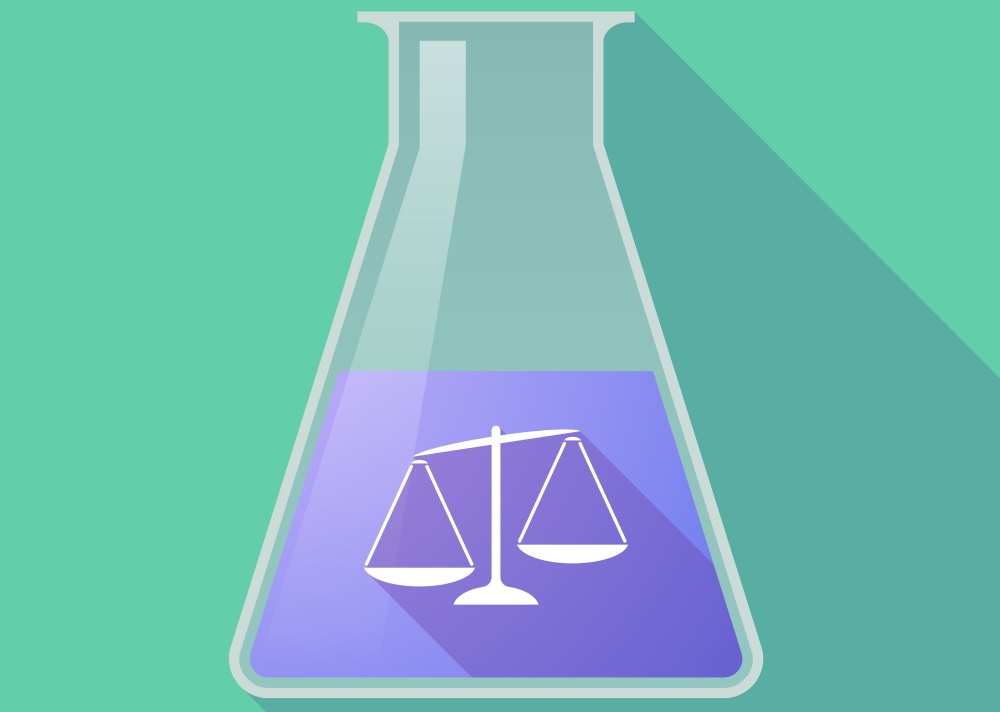 law scales inside chemistry beaker