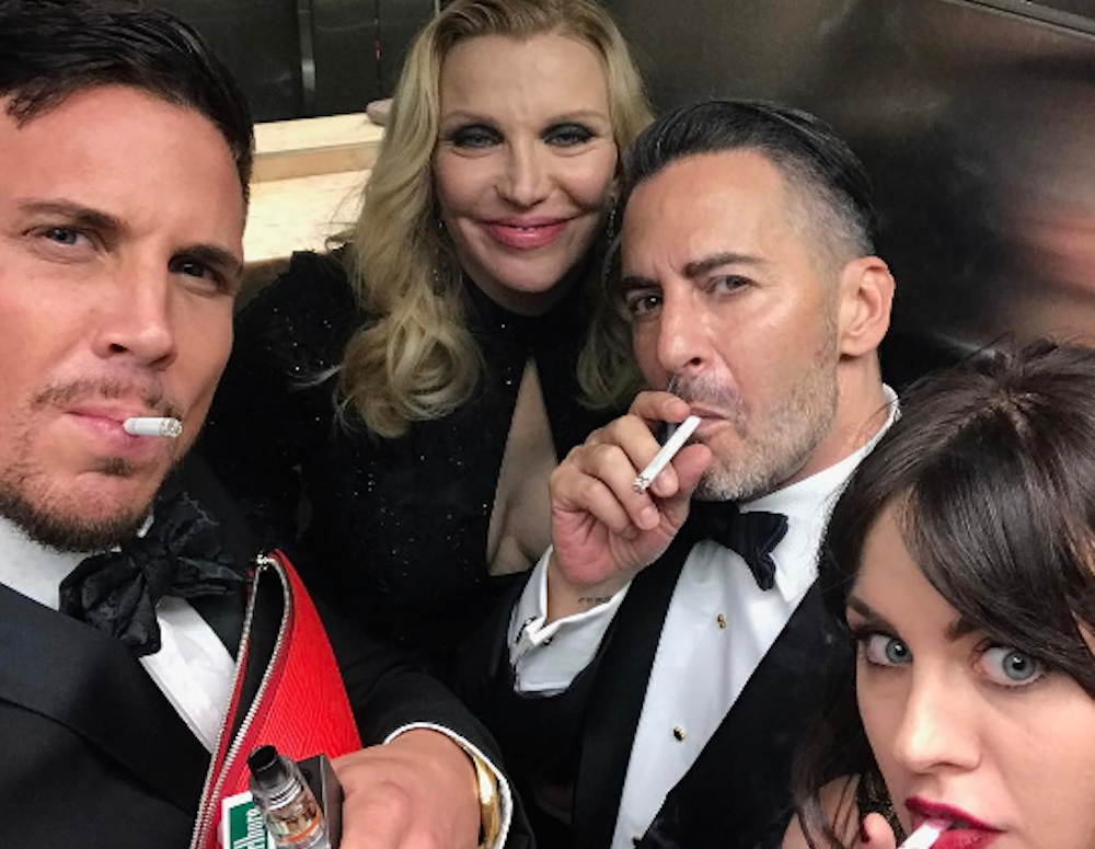 marc jacobs, courtney love, frances bean cobain smoking at met gala