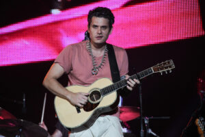 John Mayer playing a set at the Rock in Rio Festival