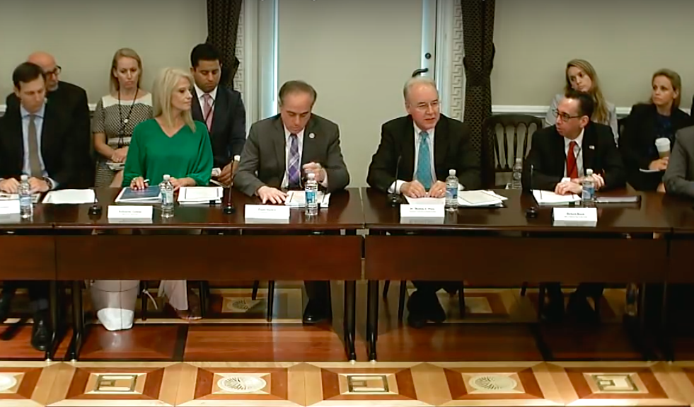 Members of the opioid commission meeting last week.