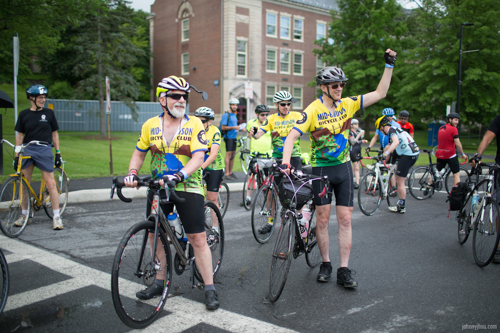 a group of cyclists participating in the charity ride