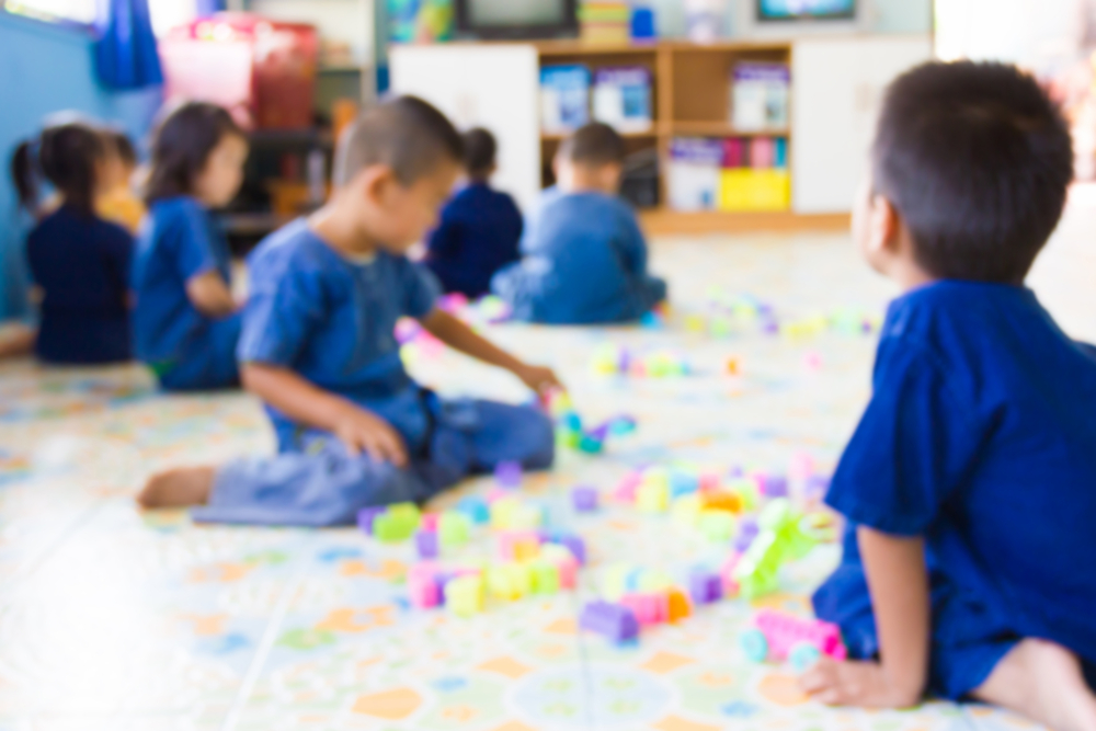children playing in a daycare-type environment