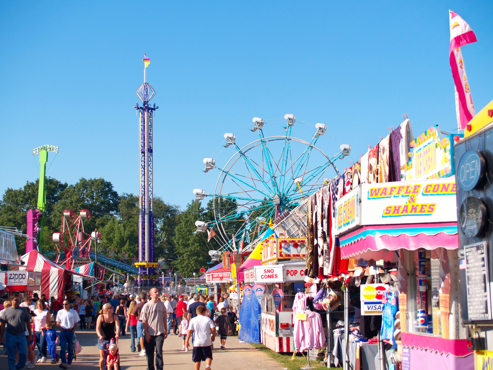 People attending the county fair.