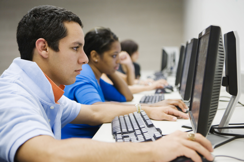 Group of students in a computer lab.
