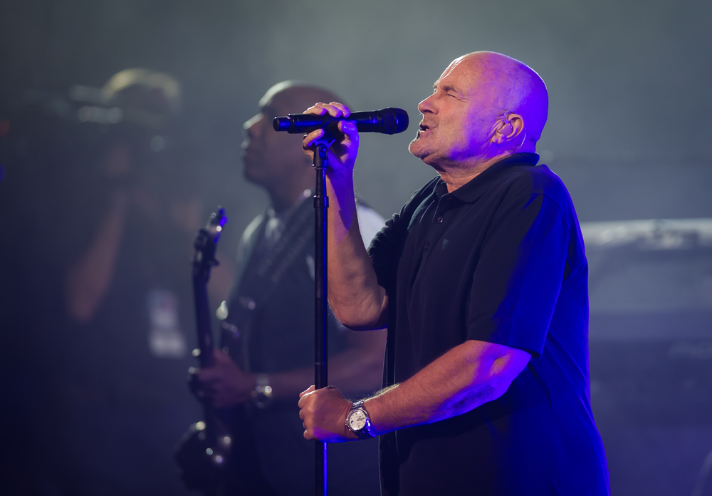 Phil Collins performs at the 2016 US Open Grand Slam tennis tournament opening ceremony