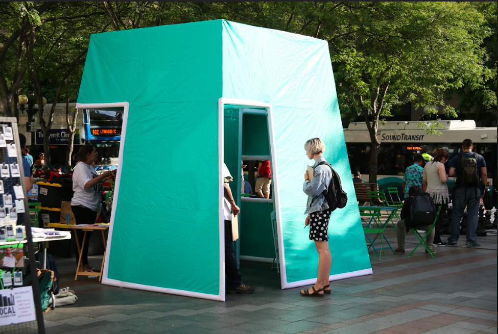 A Safe Shape pop-up public health exhibit