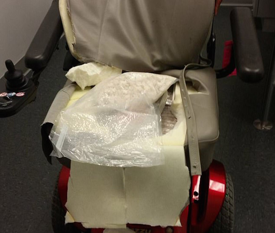 motorized wheelchair filled with cocaine