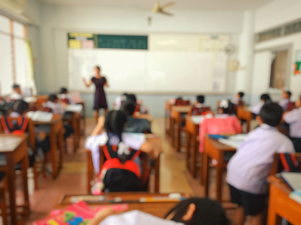 a classroom full of kids