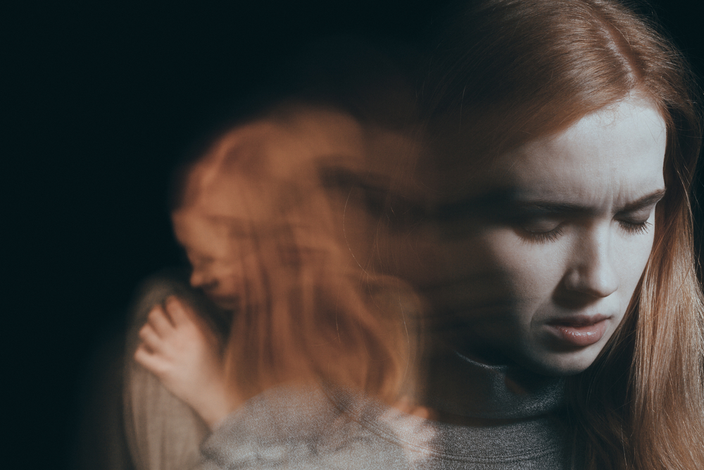 Depressed woman alone