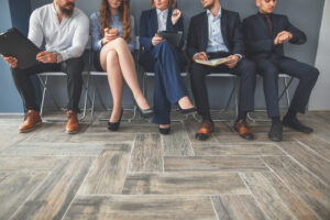 young adults waiting for job interview