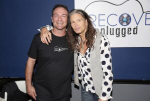 Recovery Unplugged's Paul Pellinger with Steven Tyler of Aerosmith