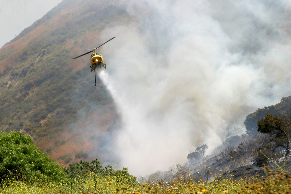 Brush fire in Ventura, California.