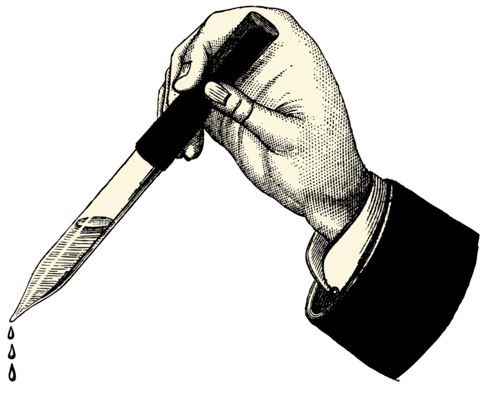 an illustration of a hand holding a dropper