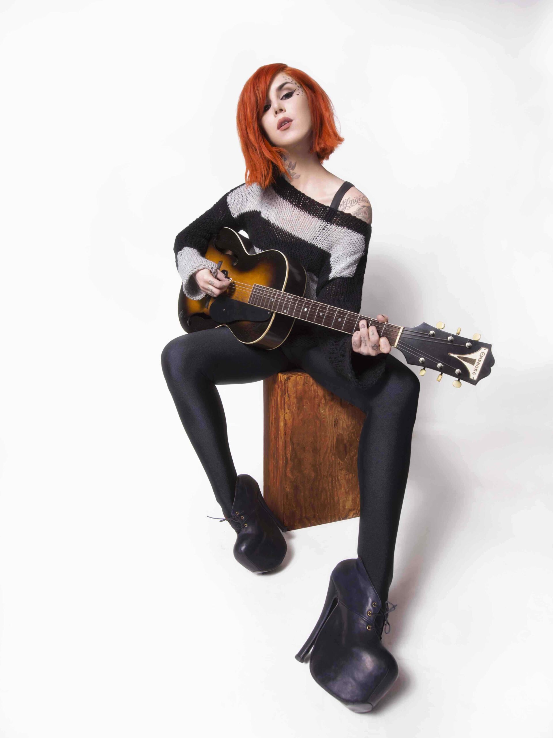 Kat von D with guitar