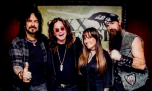 From left: Nikki Sixx, Ozzy Osbourne, Jenn Marino, Zakk Wylde,