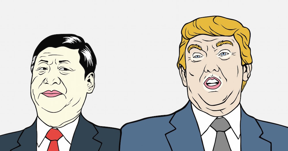 An illustration of Chinese President Xi Jinping and Trump