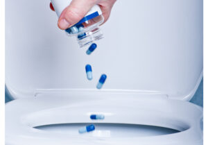 pills thrown out in toilet