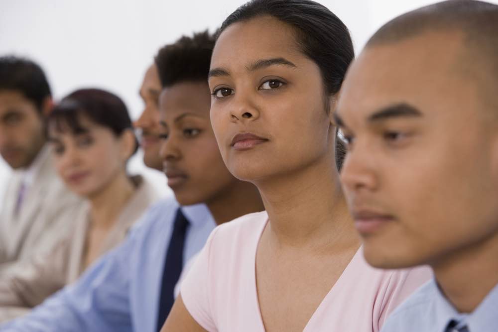 A multi-ethnic group of people.
