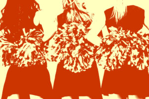 a lineup of cheerleaders