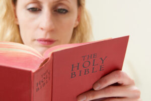woman reading bible