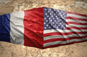 French and American flag