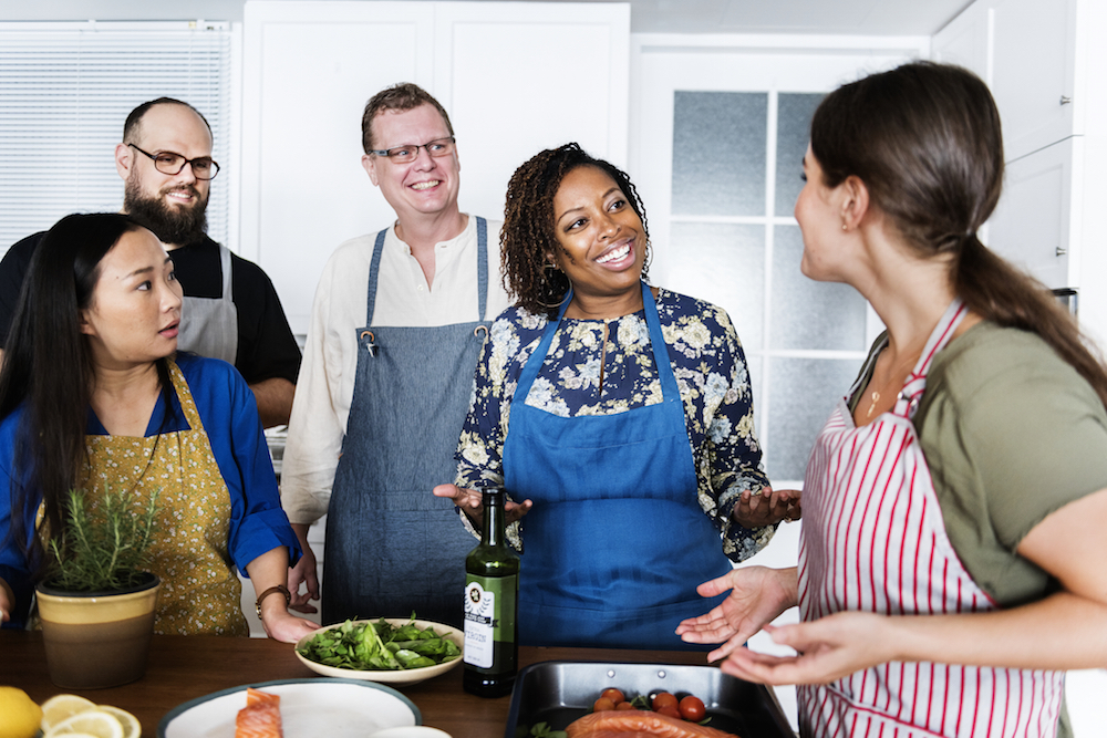 people attending a cooking class