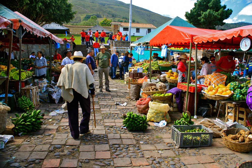 farmers market in Villa de Leyva, Colombia